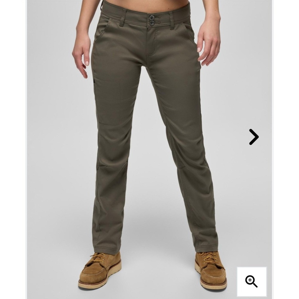 Prana Halle Low Rise Straight Pant 10 Green Stretch Zion Hiking Cargo UPF 50+